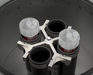 Kit tubes loaded into the centrifuge